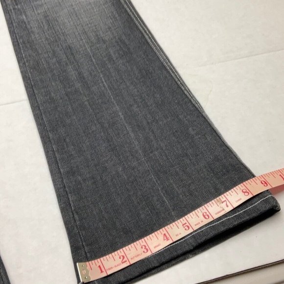 COPY - 7 For All Mankind Black Washed Flare Jeans 7FAM Mid Rise Women's Size 28 - Picture 5 of 15